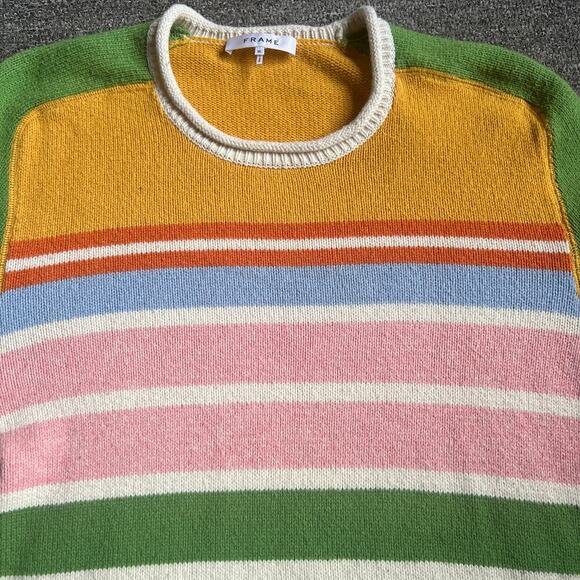 FRAME Mens striped Classic Fit Camp Crewneck Sweater XL - Picture 4 of 9